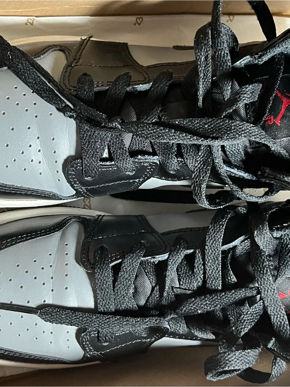 Jordan Men's High-Top Sneakers in Black, Gray and Red